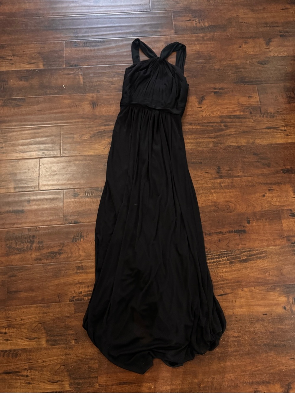Black Size 0 Halter David’s Bridal Long Gown Bridesmaid’s Dress